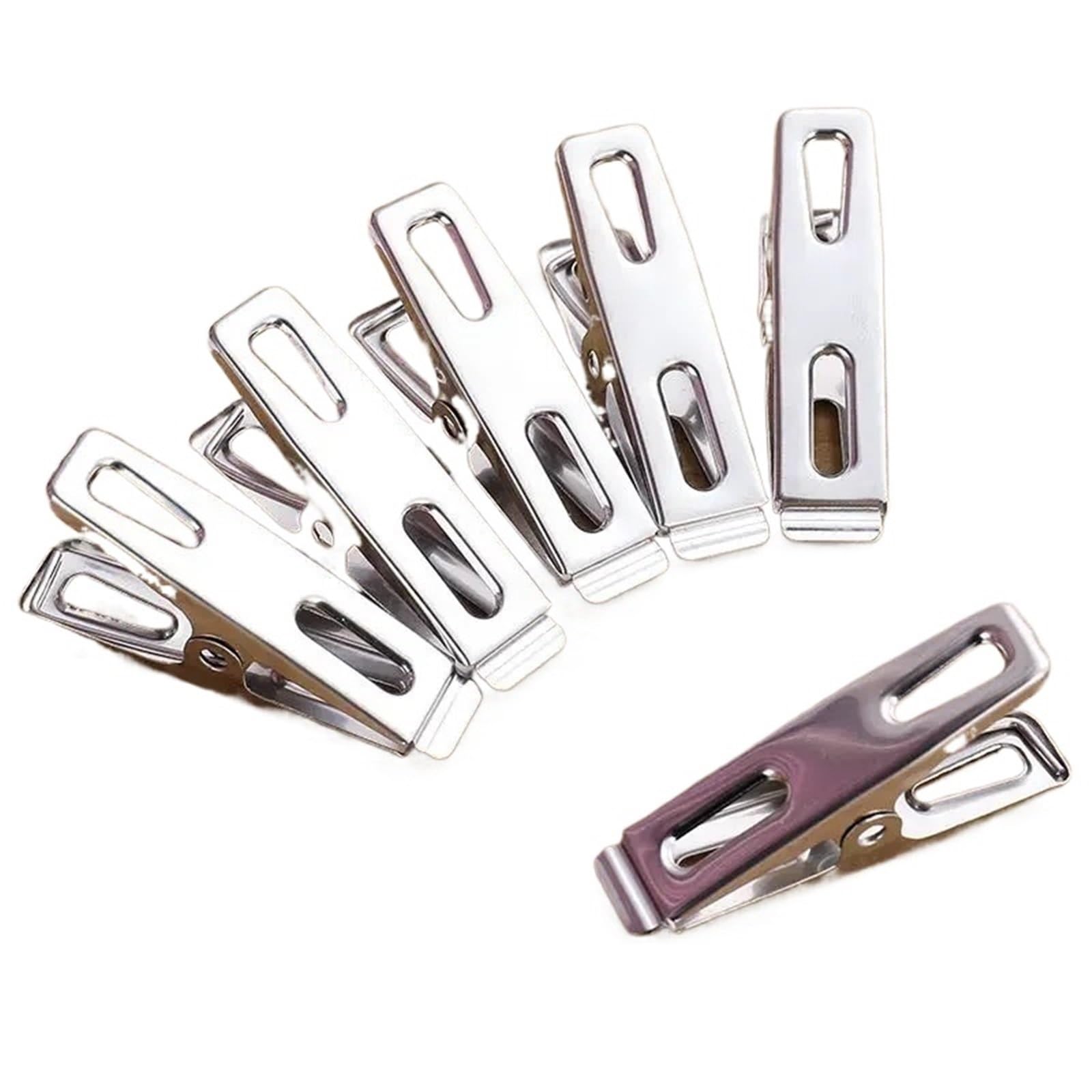 80 Pcs Clothes Pegs Stainless Steel Washing Line Hang Pins Windproof Metal Clamps Stainless Steel Clothes Peg