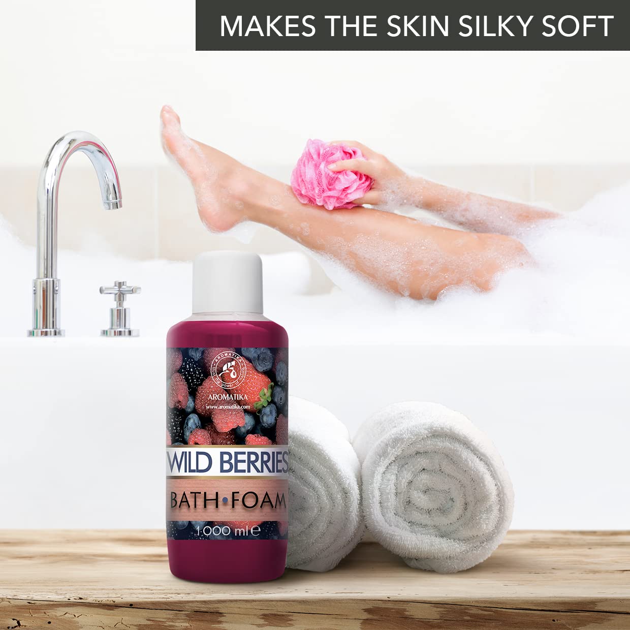 Espuma Baño Frutos del Bosque 1000ml - Buen Sueño - Belleza - Cuidado del Cuerpo - Bienestar - Relajación - Aromaterapia - Spa - Baños de Burbujas - Bath foam Wild berries
