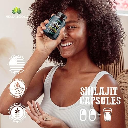 Miniatura 3 de Shilajit para hombres  Suplemento adaptogénico 8 en 1 con Ashwagandha, Cordyceps, Ginseng, Rhodiola, cúrcuma, Chaga y jengibre  Energía natural,