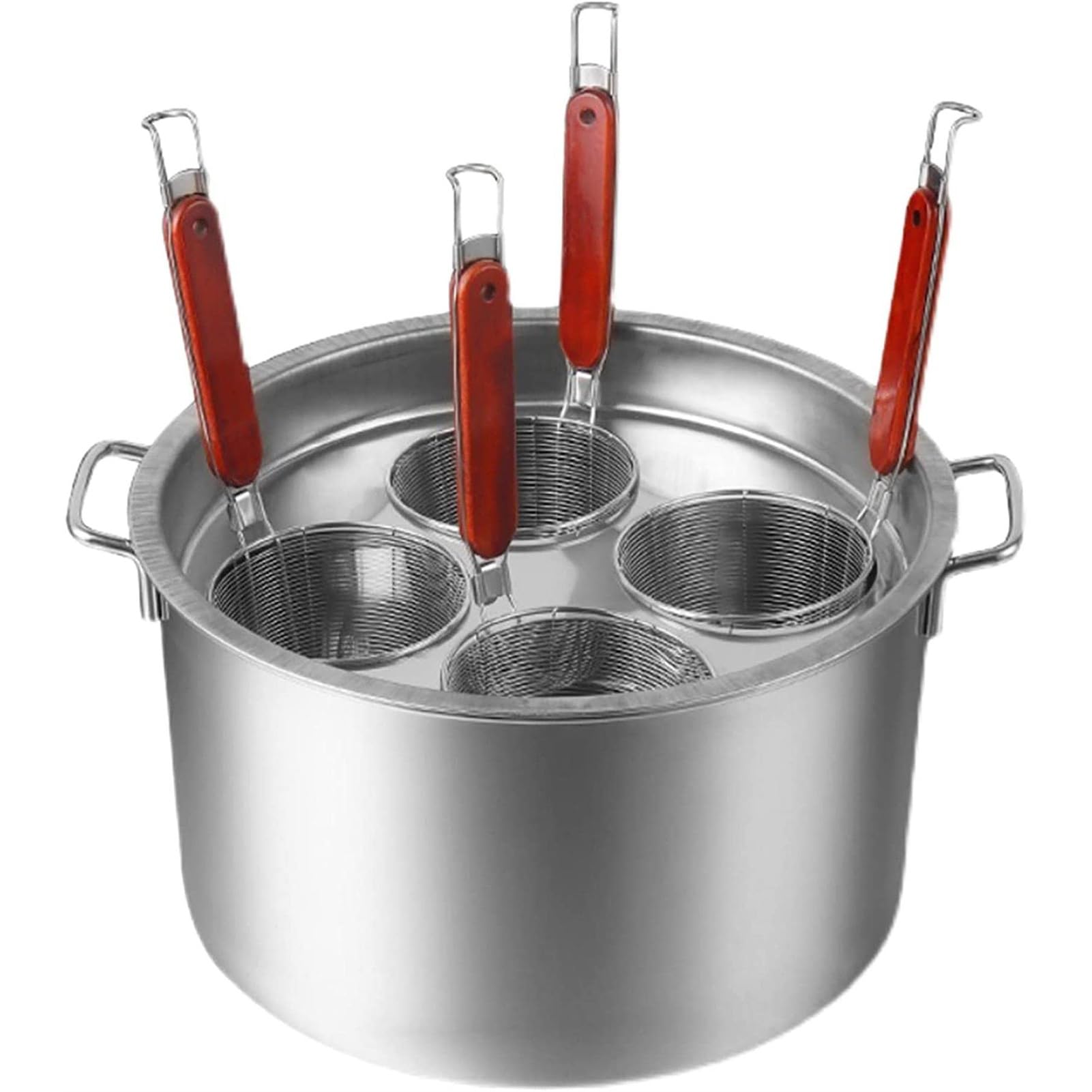 JYBNBBE Stainless Steel Pasta Cooker Insert Set, Commercial Stock Pot With Pasta Pot And Insert Strainer Steamer Basket, For Home Kitchen Restaurant Cookware,4Holes,4Holes