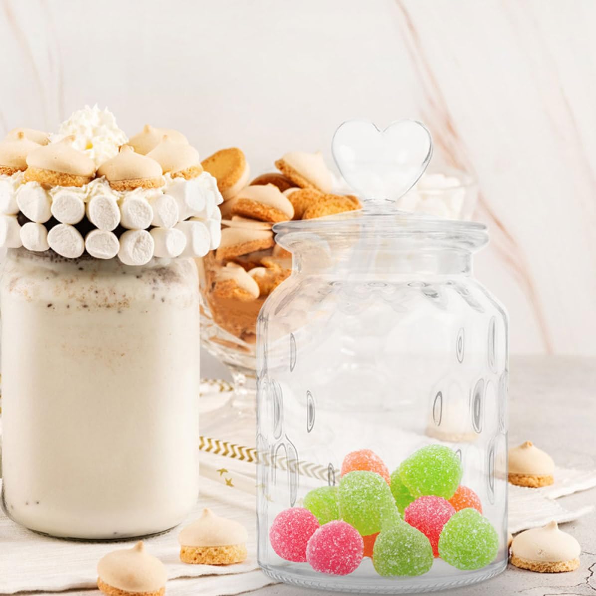 jojofuny 2 Piezas Frasco Hermético de Vidrio Blanco de 950ml para Almacenar Cereales y Granos Tapa Sellada que Mantiene los Alimentos Frescos en Cocina