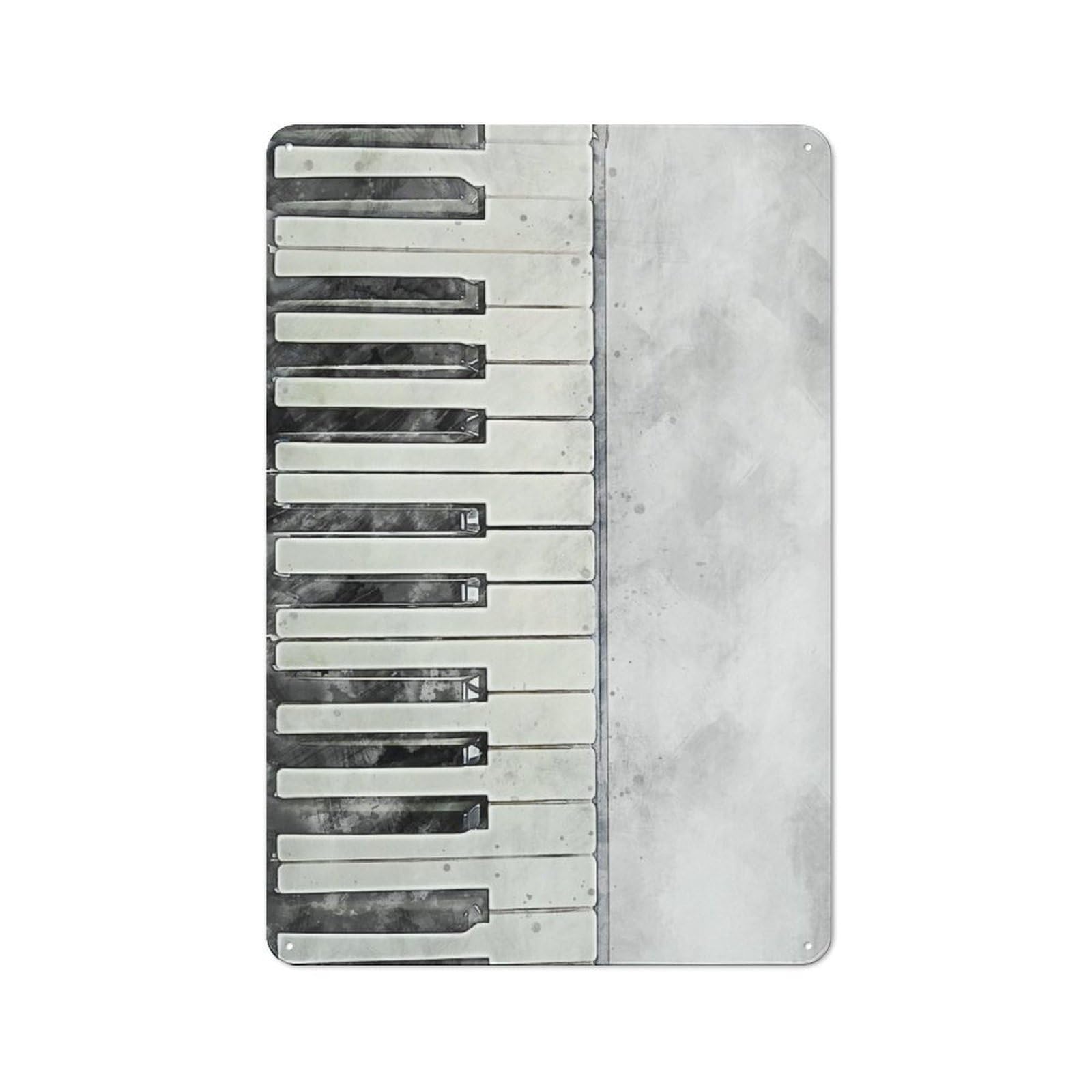 Junmoney Style-13 For Studio Or Craft Room, Piano Rustic Tin Wall Plaque 30X20cm, For Vintage Wall Decor Fans, For Metal Sign Collectors