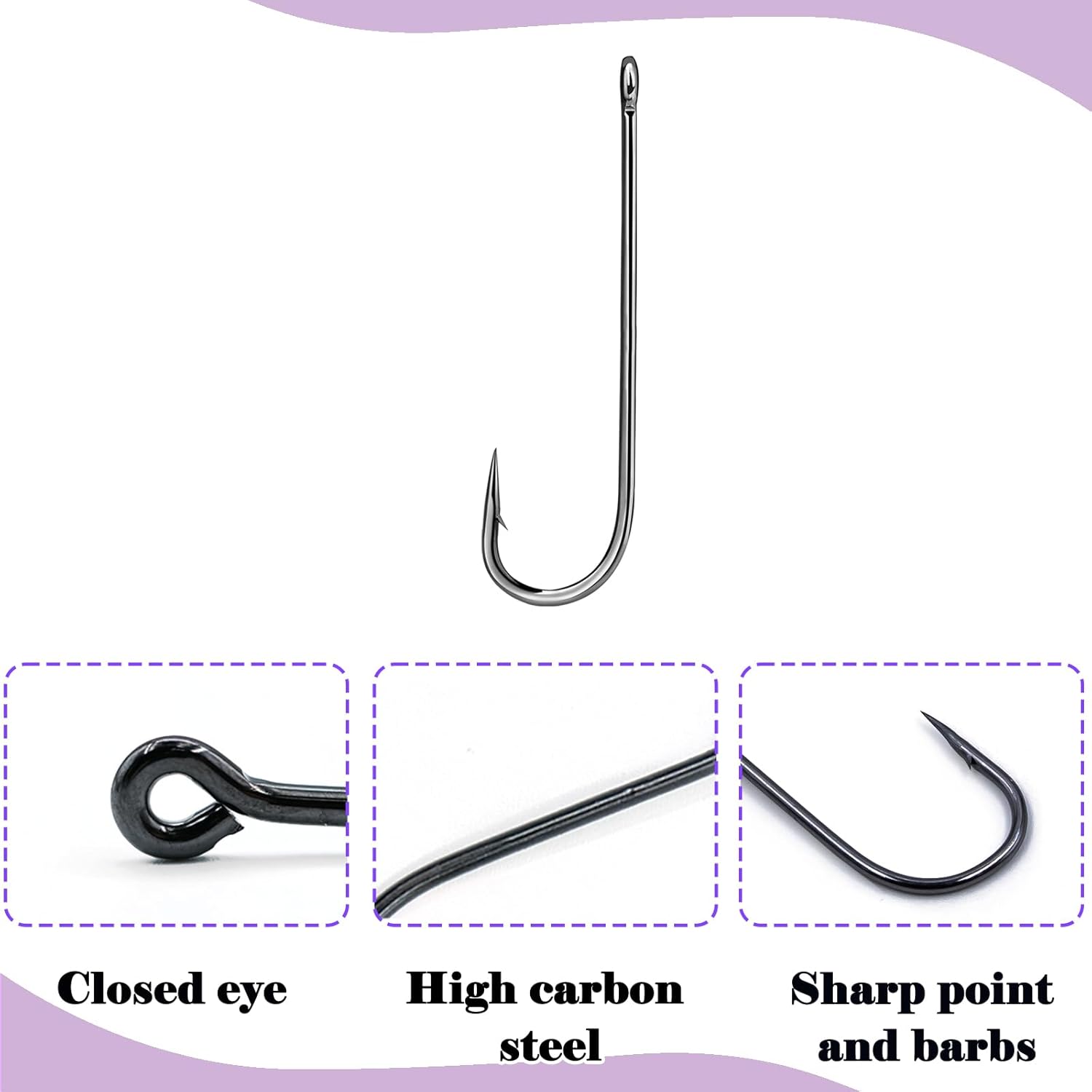 Aberdeen Fishing Hooks Set,150Pcs Crappie Panfish Hook Inline/Long Shank/Light Wire/Closed Eye for Sunfish Bass Freshwater thumbnail