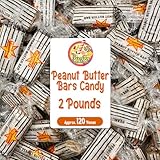 Peanut Butter Bars Candy - 2 Pounds (Approx 120 Pieces), Peanut Butter Candy Bars In Bulk Bag, Individually Wrapped Old Fashioned Treats