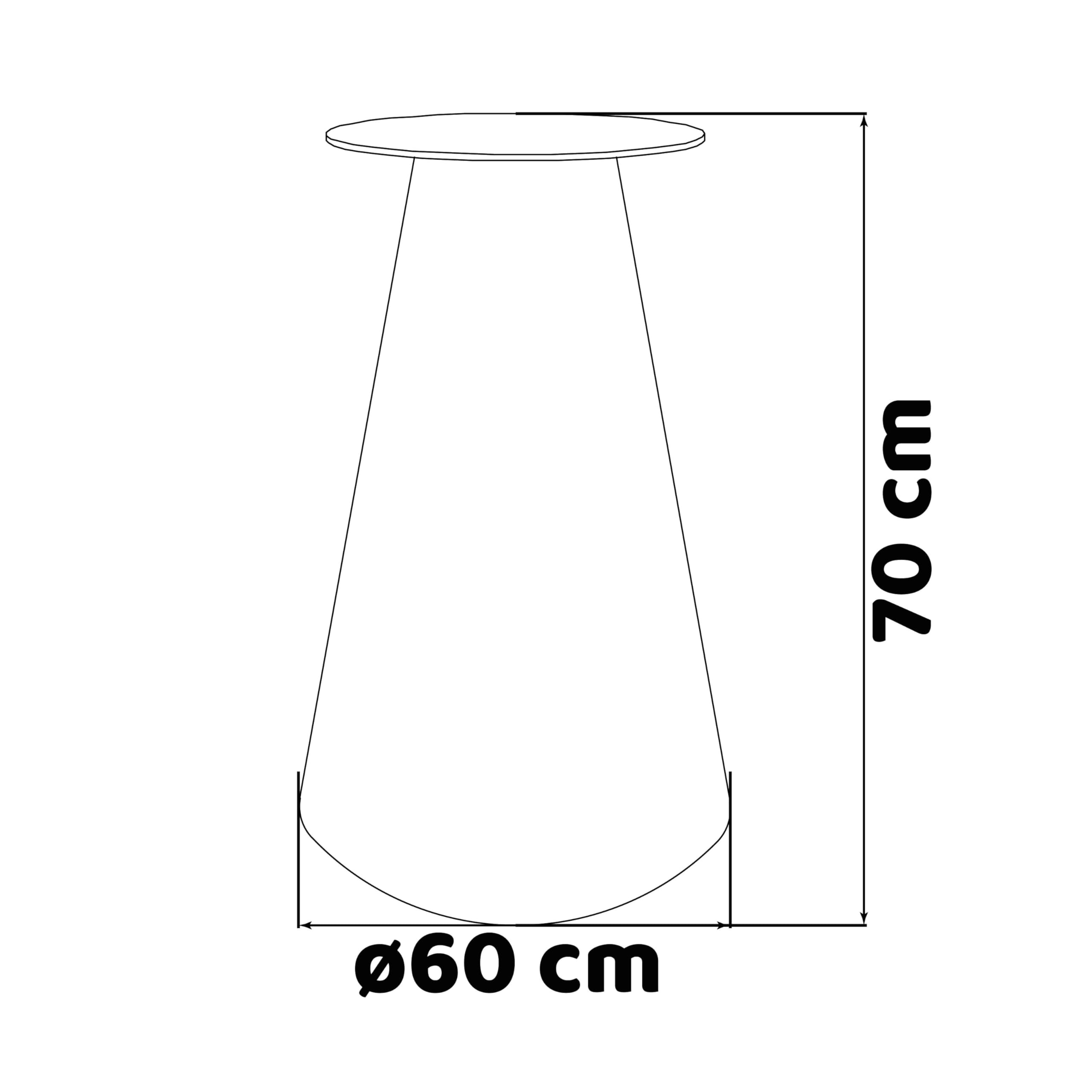 FRANKYSTAR Artù - Base a cono per tavolo da pranzo rotondo, metallo colore nero