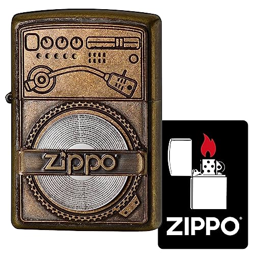 Encendedor Zippo 2UDB-Record Windproof Latón miniatura 1