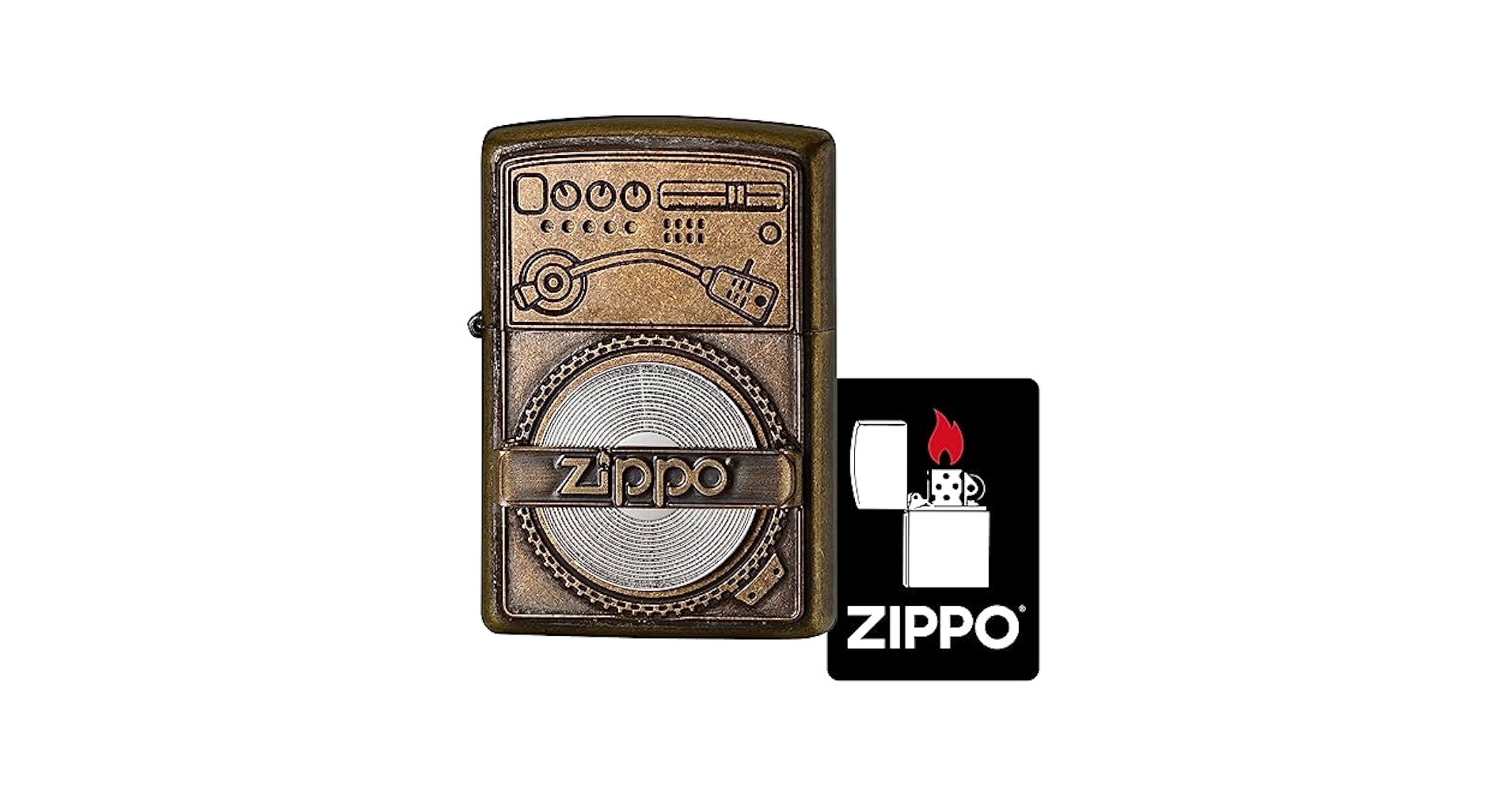Amazon.com: Zippo 2UDB-Record Windproof, Brass Lighter