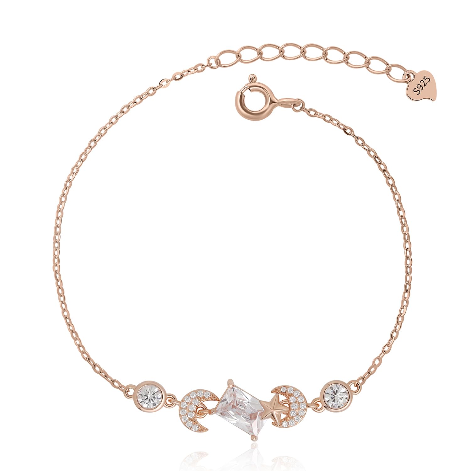 Meissa Bracelet pour femmes Bracelet de cristal Bracelet de breloques en argent Bracelet d'amitié en or rose