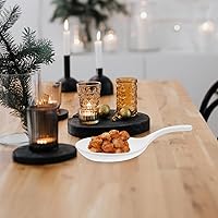 Vista 3 de Luxshiny Plato para servir con mango de 9.44 x 5.31 pulgadas, plato de postre con mango de fácil agarre para aperitivos y vajilla de cocina