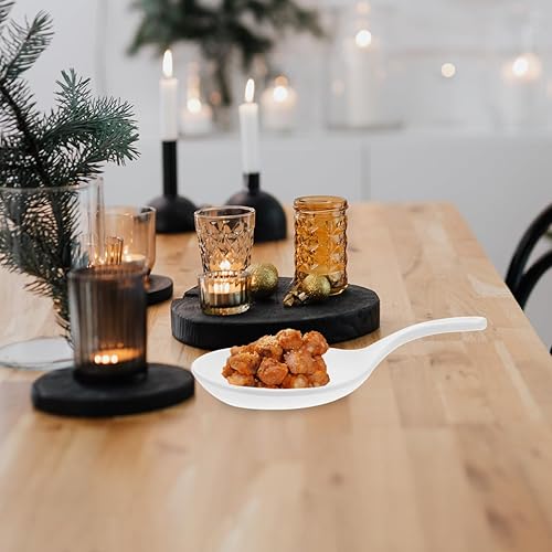 Miniatura 3 de Luxshiny 2 platos de mano con asa: plato de melamina de 9.43 pulgadas para aperitivos, postres, carne, pasta, aperitivos, desayuno, salsa blanca,