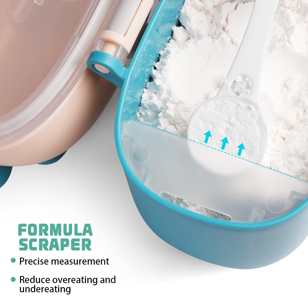 Aolso Dosatore per Latte in Polvere, 230g Dispenser di Polvere Formula, Dispenser di Latte in Polvere Sigillato per Neonati, Cereali, Frutta, Contenitore per Alimenti Portatile (Verde)