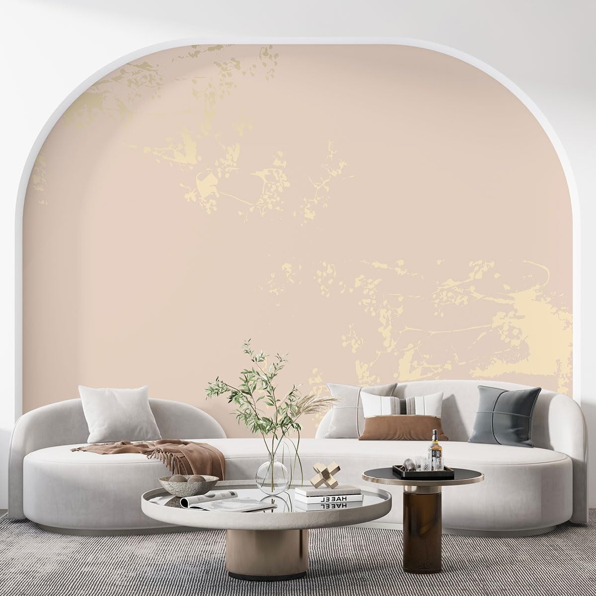 Papier peint panoramique haut de gamme feuilles design Lumalea 427 cm