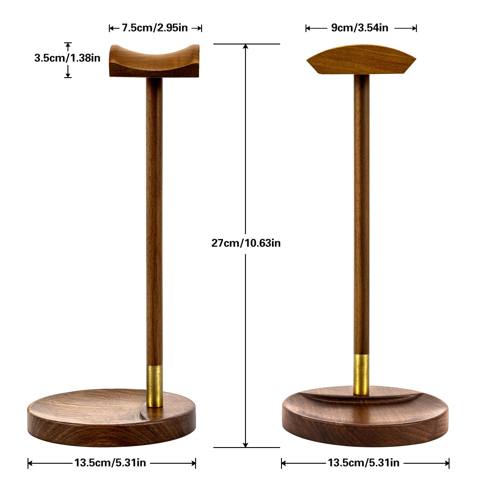 Support de Casque pour Bureau, Support de Casque de Jeu en Bois Massif, Support Universel en Bois avec Base de Rangement pour Airpod Max et Plus Encore