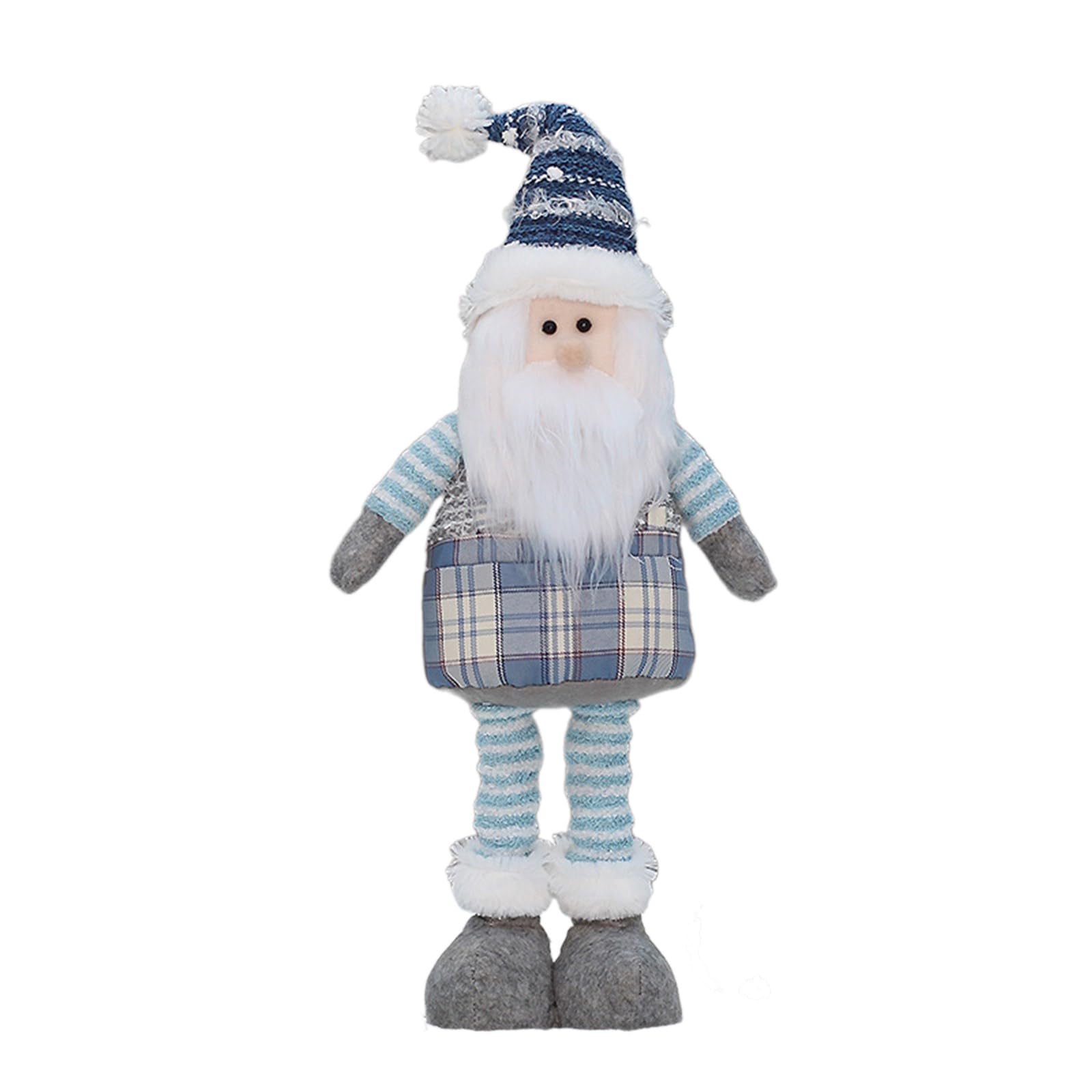 Poupée De Noël Télescopique En Tissu Bleu Avec Père Noël