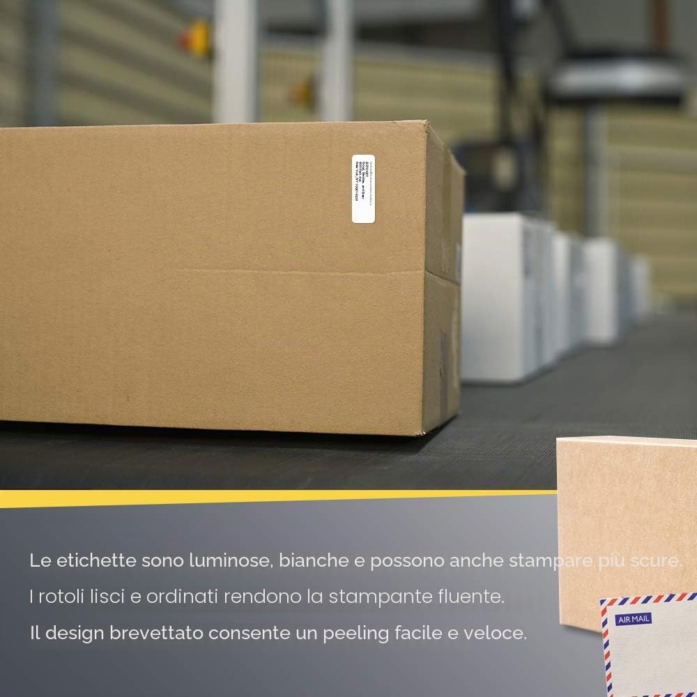 BETCKEY - 38mm x 13mm(1,5 in x 0,5 in) Perforated Etichette Termiche per Cartelle e Indirizzo Compatibile con stampanti Zebra e altre [10 Rotoli/23500 Etichette]