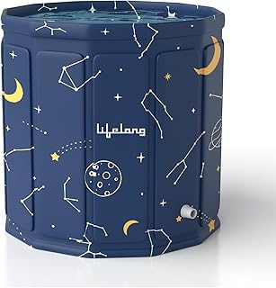 Lifelong Portable &amp; Foldable Bath Tub with Inflatable Pillow for Adults | Ice Bathtub, Steam Bath Water Tub for Home, Bath...