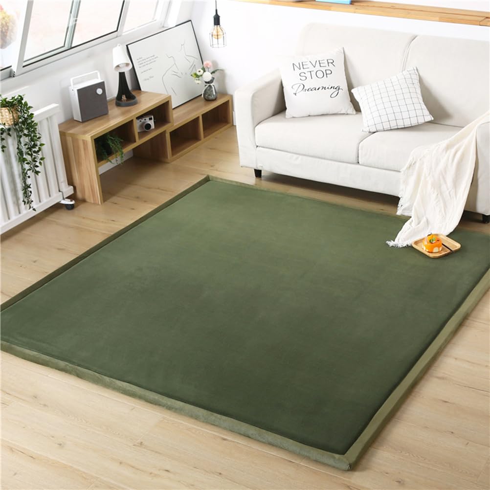 Large Baby Play Mat, Soft Playmat for Baby's Crawling, Tummy Time, Thick Activity Floor Mat for Children, Toddlers & Infant, Crawling Mat for Floor in Bedroom, Playroom, Dark Green, 200×220×3cm
