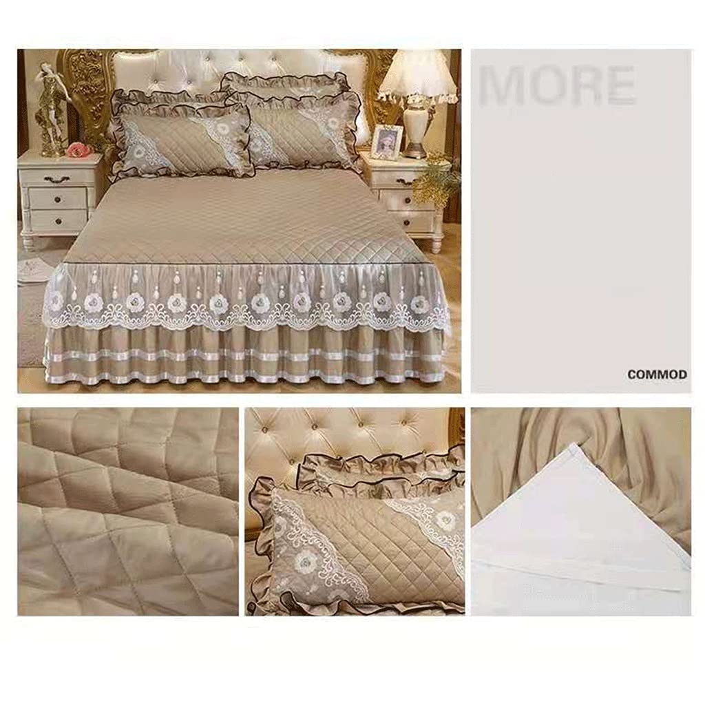 Elastische bedrok met ruches, sprei, beddenrok, wikkellaken, matrashoes, 150 x 200 cm, 180 x 200 cm, bedovertrek, zachte bedrok, ademend beddengoed, dik, stofdicht, bescherm de matras, slaapkamer