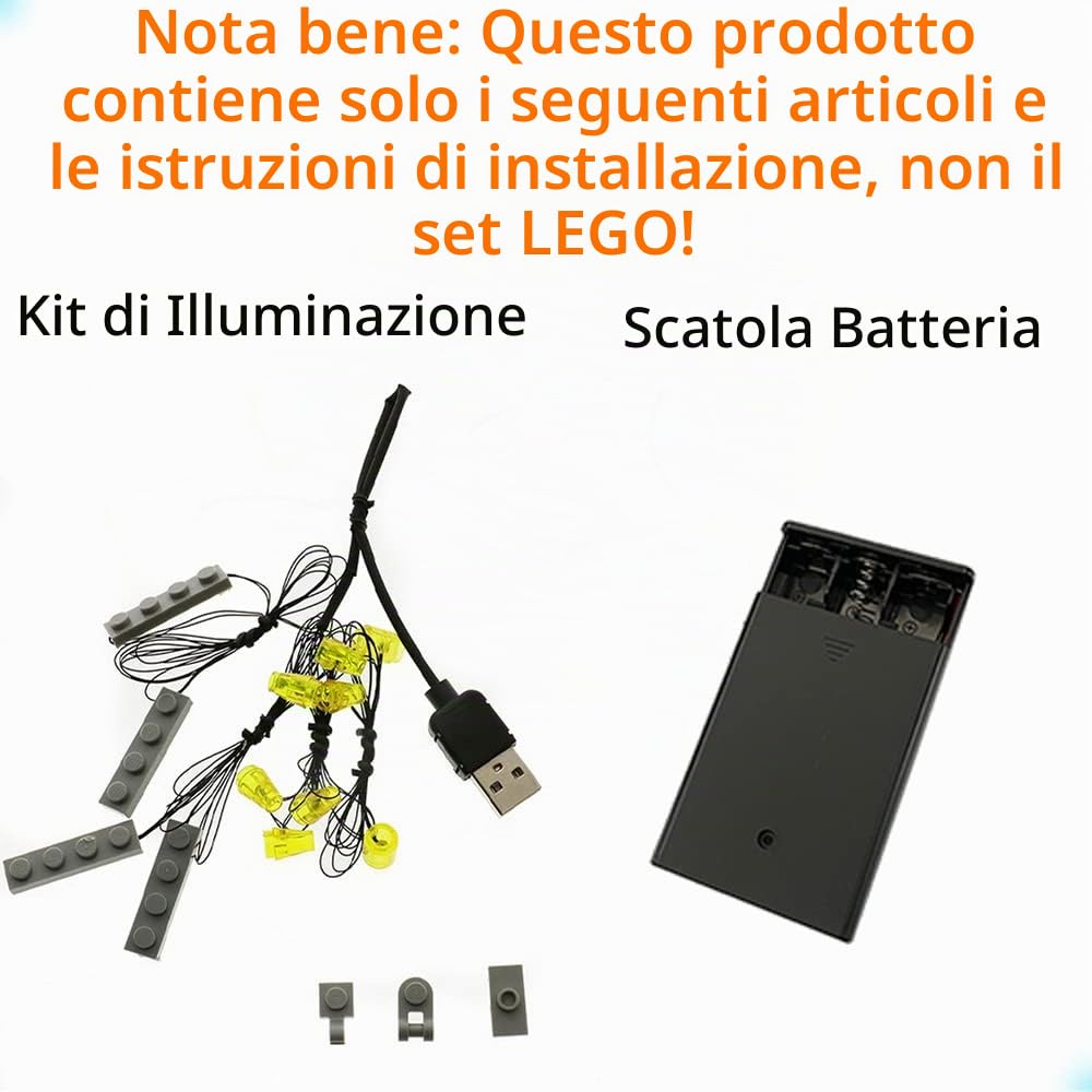 GEAMENT Set di Luci LED Compatibile Con LEGO Galeone dei Pirati (Pirate Ship) – Kit Di Illuminazione per Creator 31109 (Modello di mattoncini non incluso)