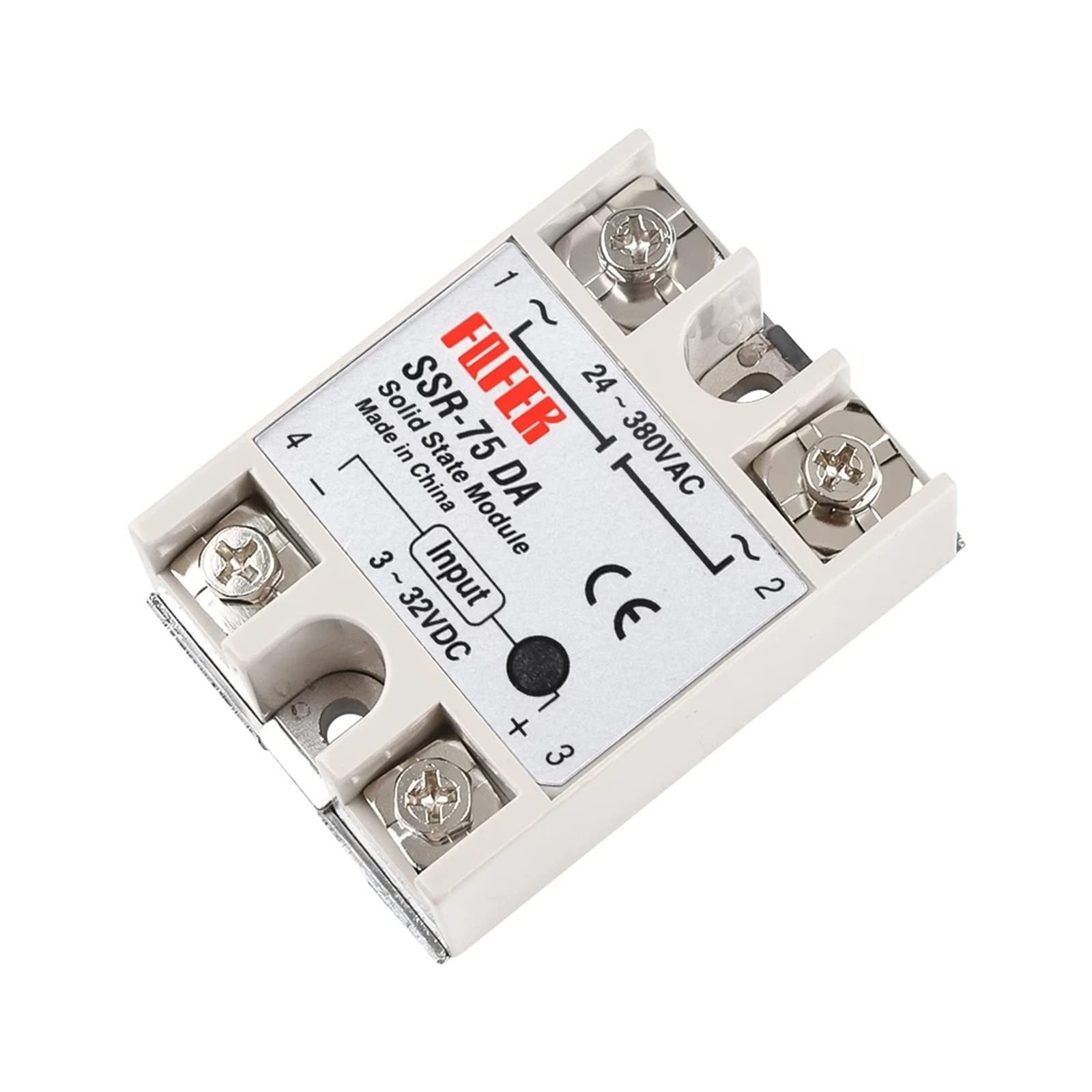 Halbleiterrelais SSR-50DA SSR-60DA SSR-75DA SSR-90DA SSR-100DA 50A 60A 90A 100A 3-32V DC bis 24-380V AC SSR 50DA 60DA 75DA 100DA (Size : SSR-50DA)