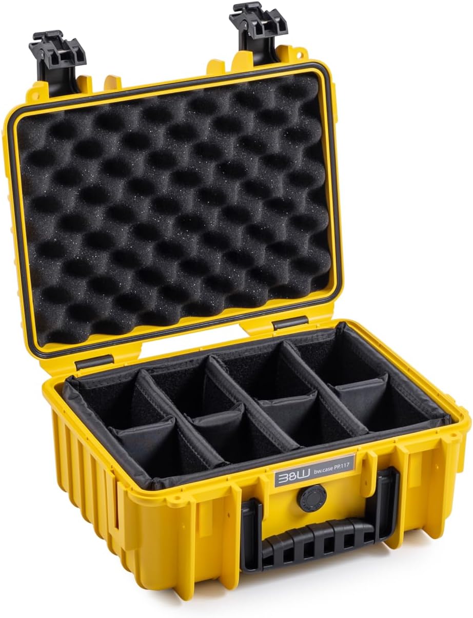 B&W International 3000/Y/RPD 3000 Outdoor Case with RPD Insert Durable Type 3000, Yellow
