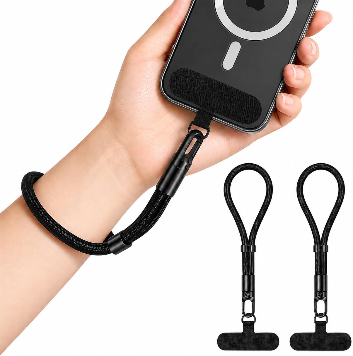 2 Pack Phone Lanyard with Hand Wrist Strap & Tether Tab, Universal Adjustable Cell Phone Lanyard for Women Men, Compatible with iPhone Samsung Google Most Smartphones