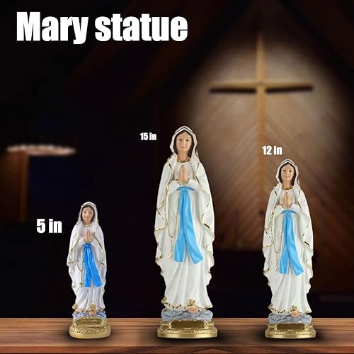 Miniatura 18 de Estatua de la Virgen María de resina de 12 pulgadas, figura de la Madre María católica, estatua de Virgen Nuestra Señora de Gracia, decoración