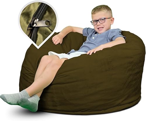 ULTIMATE SACK Funda para silla puff de 3000 (3 pies) en varios colores solo funda (3000, gamuza oliva)