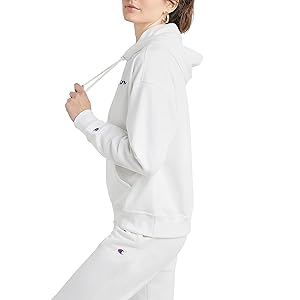 Champion Womens Pullover Fleece Hoodie, Loose Fit, Midweight, Script Logo