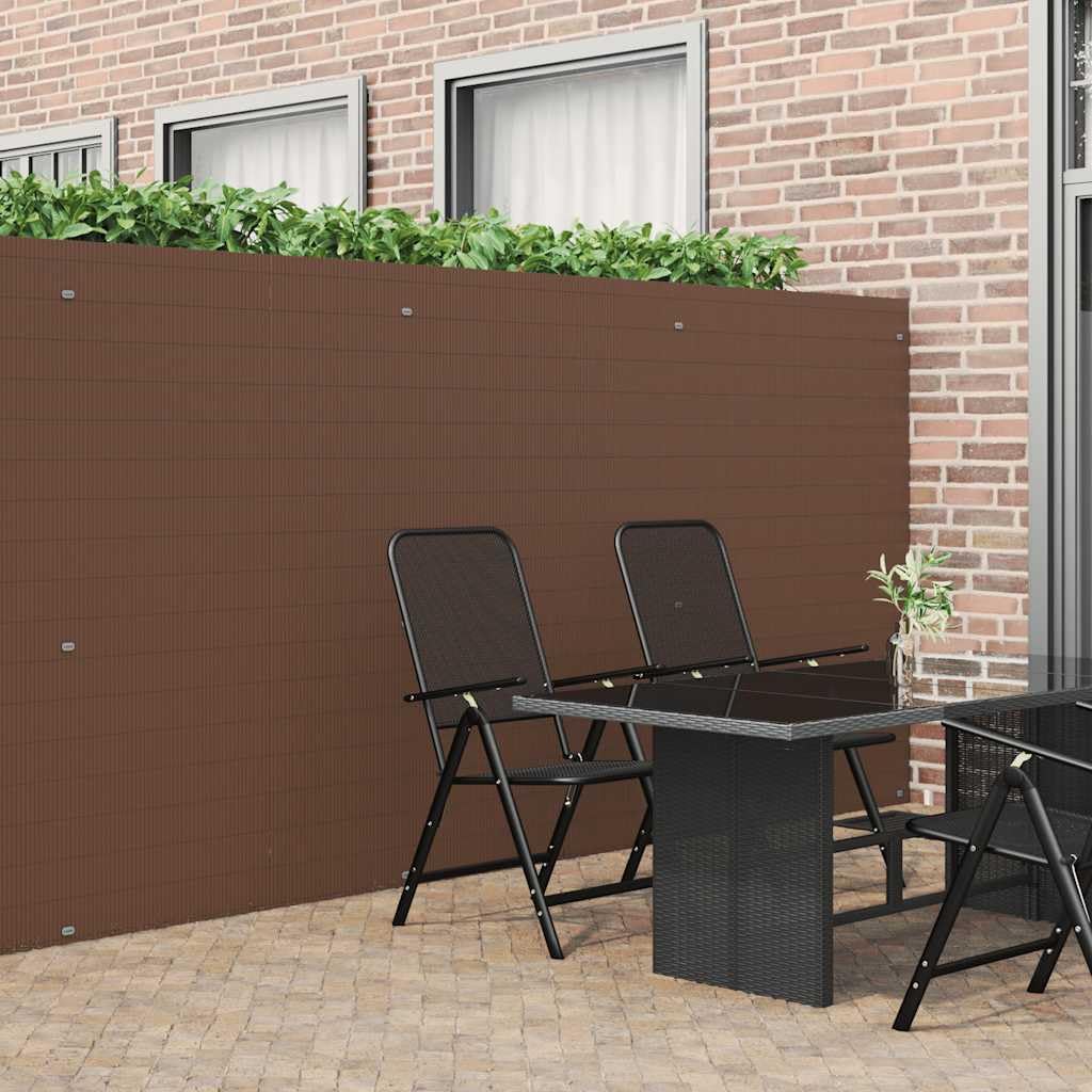 Ogrodzenie ogrodowe, dwustronne, brązowe, 1,8 x 5 m, PCW, odporne na działanie promieni UV, odporne na warunki atmosferyczne, elastyczne, idealne jako ochrona przed wzrokiem na balkon i
