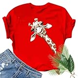Photo Gallery kewing top a manica corta oversize da donna con stampa del motivo delle giraffe t shirts trendy crew neck workout tee casual summer tops Photo Gallery kewing top a manica corta oversize da donna con stampa del motivo delle giraffe t shirts trendy crew neck workout tee casual summer tops