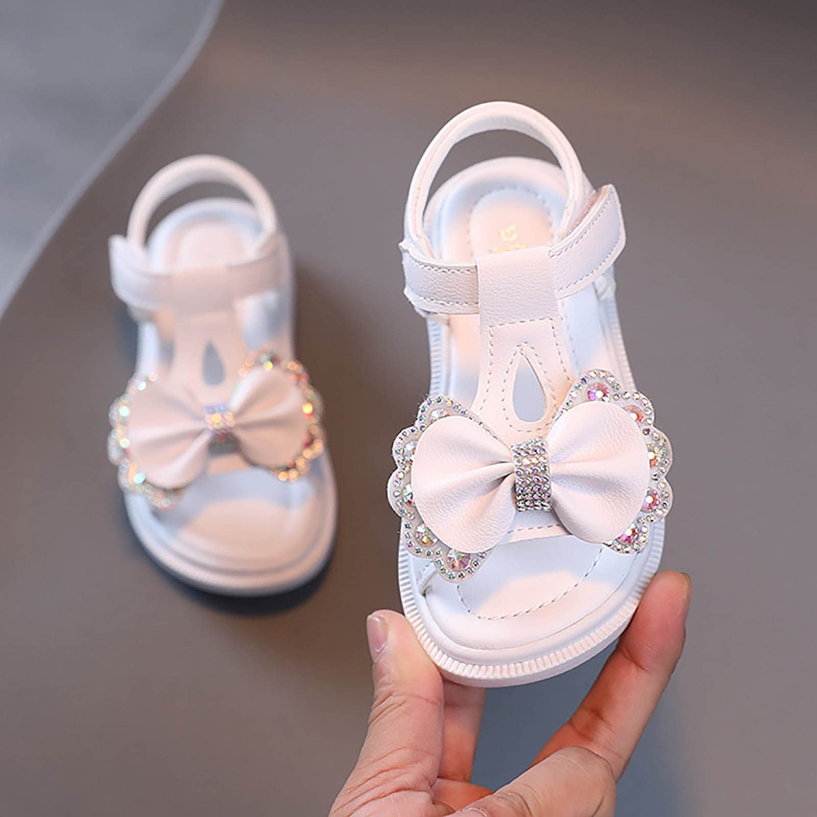 RXZCHH Sandali Ragazza, Punta Aperta, Cinturino alla Caviglia, Scarpe Eleganti, Festa di Nozze, Scarpe da Principessa per Bambini