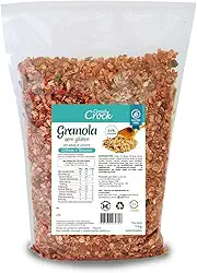 Granola sem adição de açúcar Linhaça e Tâmaras (com aveia sem glúten) Cereal Crock 1kg