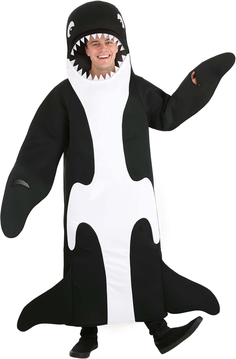 Adult Orca Costume | Ocean Animal & Sea Creature Cosplay Costumes | Killer Whale Jumpsuit Halloween Outfit