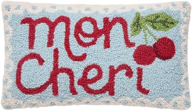 Peking Handicraft Mon Cheri Hook Pillow, 9 X 16-Inch, Blue, Red