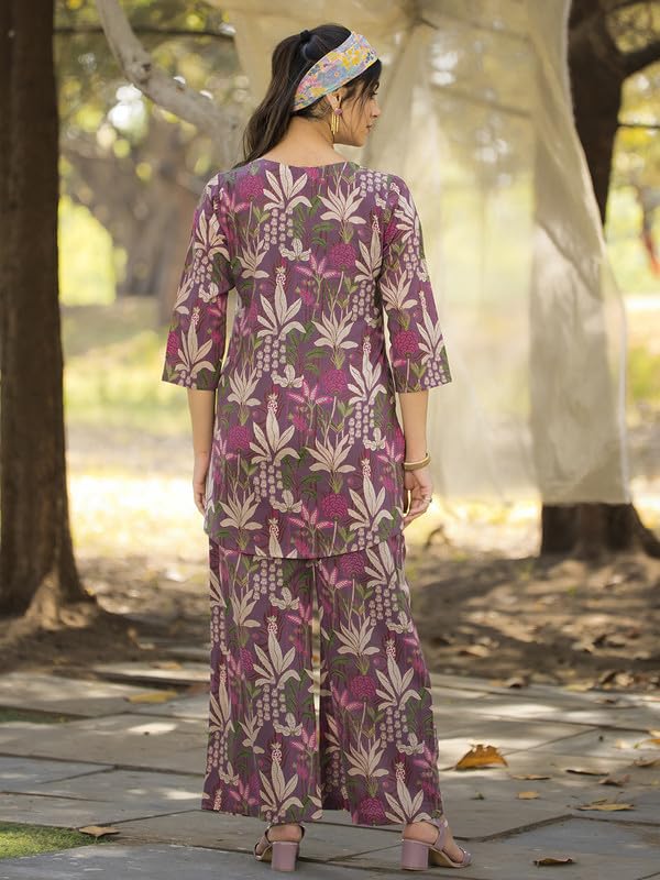 Image of Tee Projekt Cotton Ethnic Wear Co Ord Set for Women | Travel Co Ord Set for Women