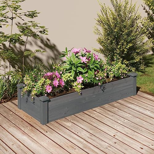 Hochbeete FüR Garten,Hochbeet Balkonhochbeet Mit Einsatz Grau 120x45x25 cm Massivholz Tannegeeignet FüR Garten, Eingang, Schlafzimmer, Wohnzimmer, Korridor, BüRo