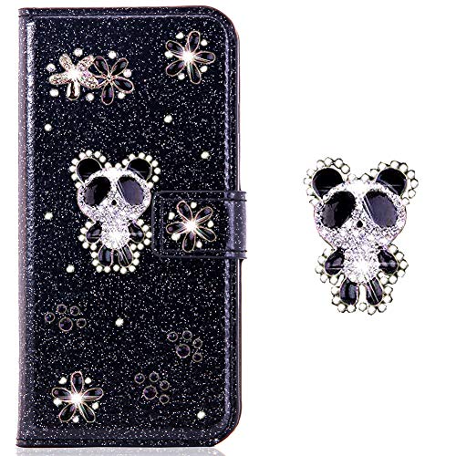 Brilliant Magnetic Compatible with for Samsung S10,Flip Kickstand Bling Glitter Loves Diamond Leather Stand Function Book Purse Wallet with Card Slot Holder Protective Cover