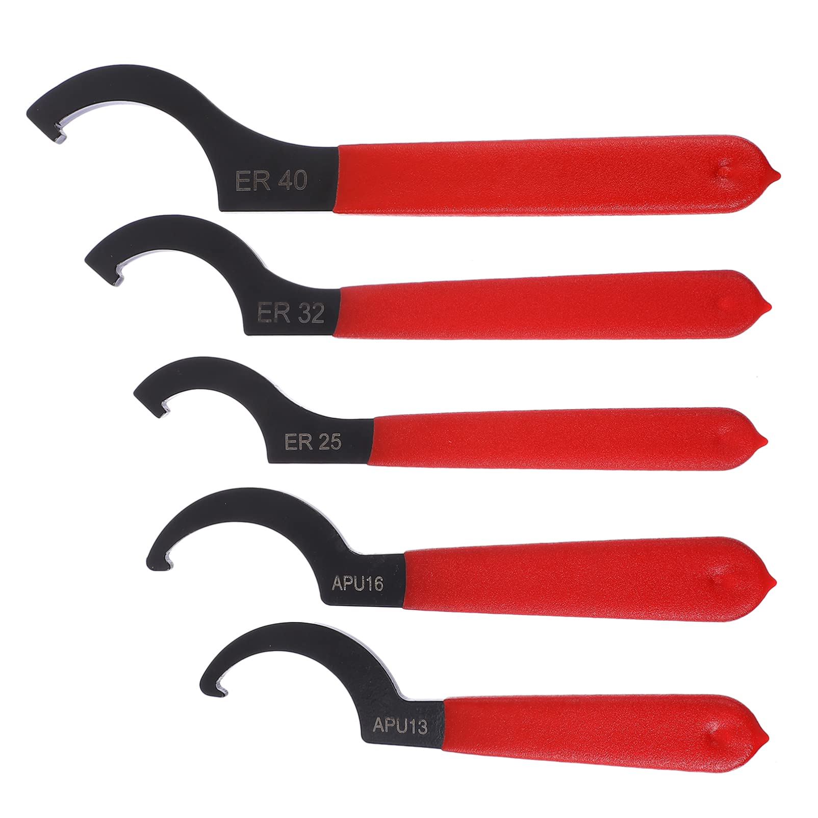 TEHAUX Hand Tools 5pcs C-Style C- Tools Adjustment Multi-Functional Tool Head Suspension Most Shape System Coil Universal Hook Spanner Over for Spanners Wrench C Style C-Shape Wrenches Bike Tools
