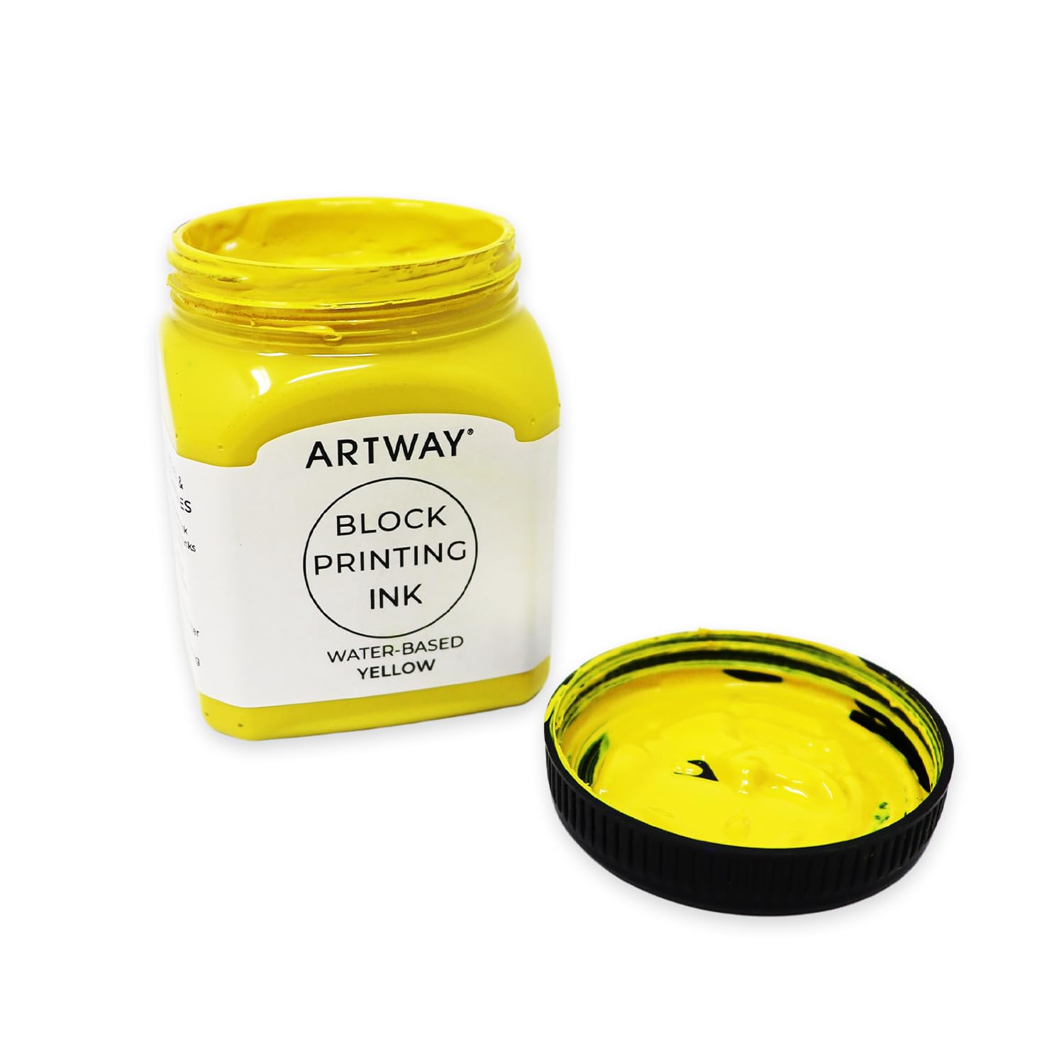Artway Premium Block Printing Ink - 250ml - Yellow - Ideal for Relief Block and Lino Printmaking, 250 ml - Image 2