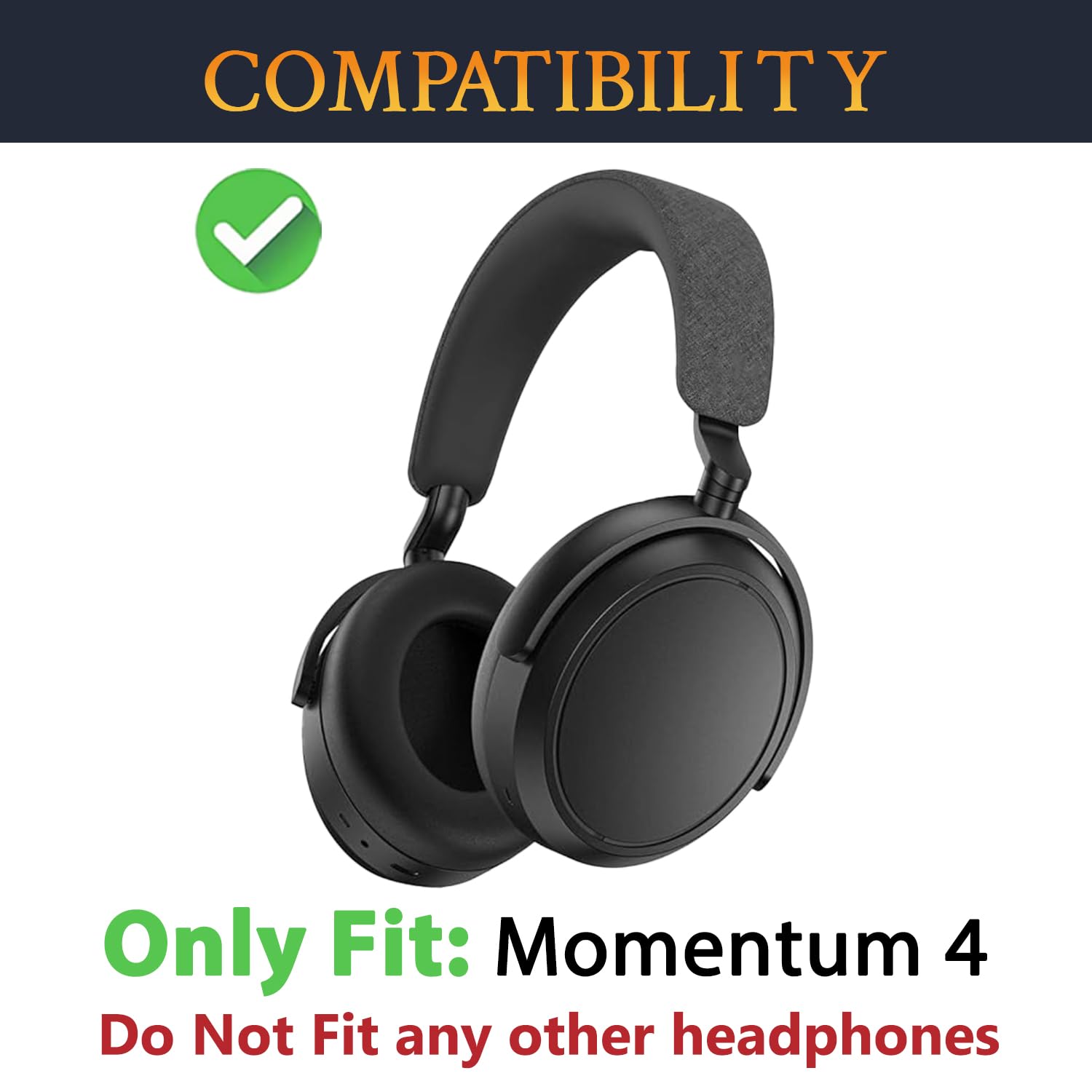 Replacement Earpads Sennheiser Momentum 4 Black - Dettaglio