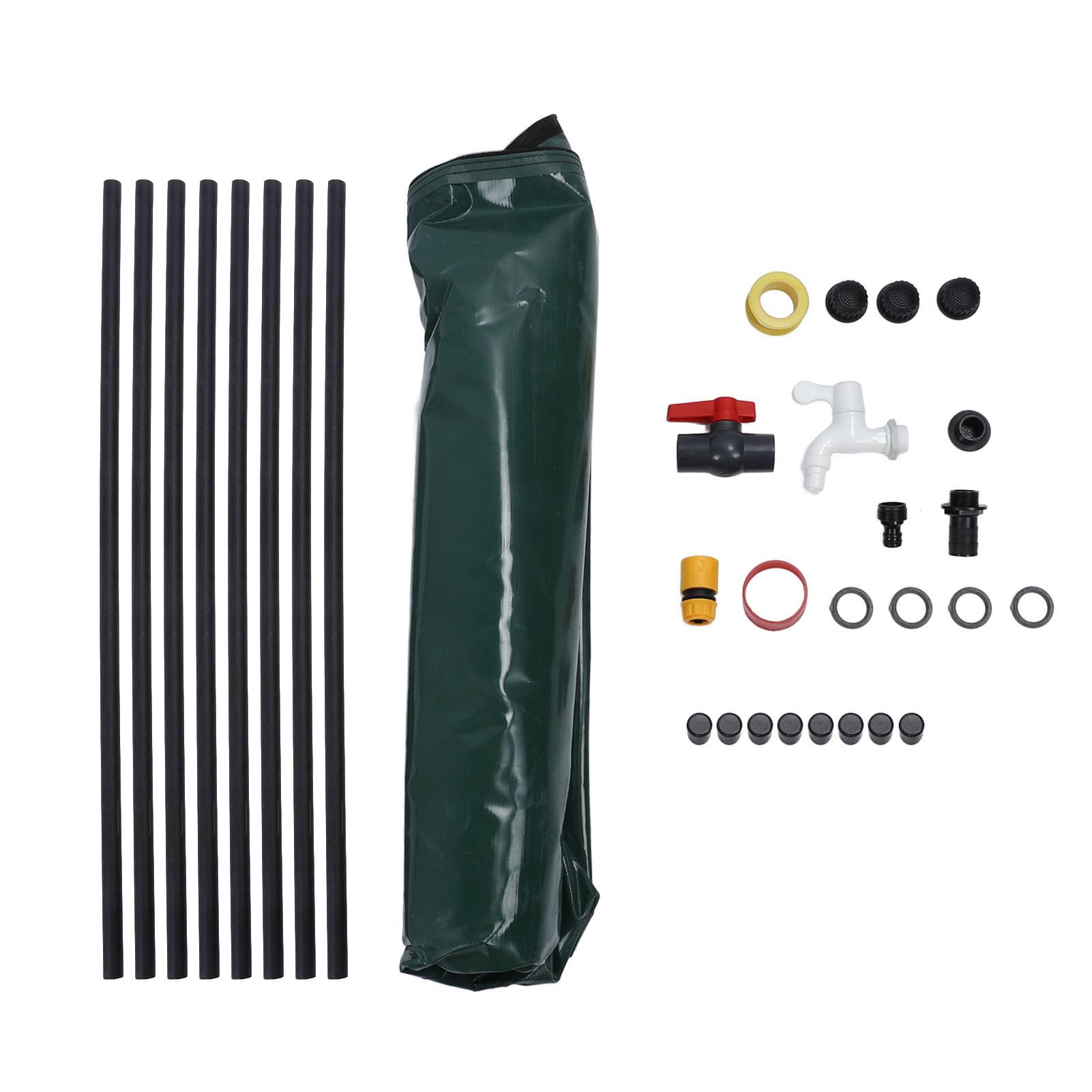 Fdit Bidone Pieghevole per Acqua Piovana, Portatile di Raccolta Dell Acqua | PVC e Nylon Resistenti, Ø80 Cm, H98 Cm, Antigraffio, Facile da Trasportare, con Rubinetto e Troppopieno