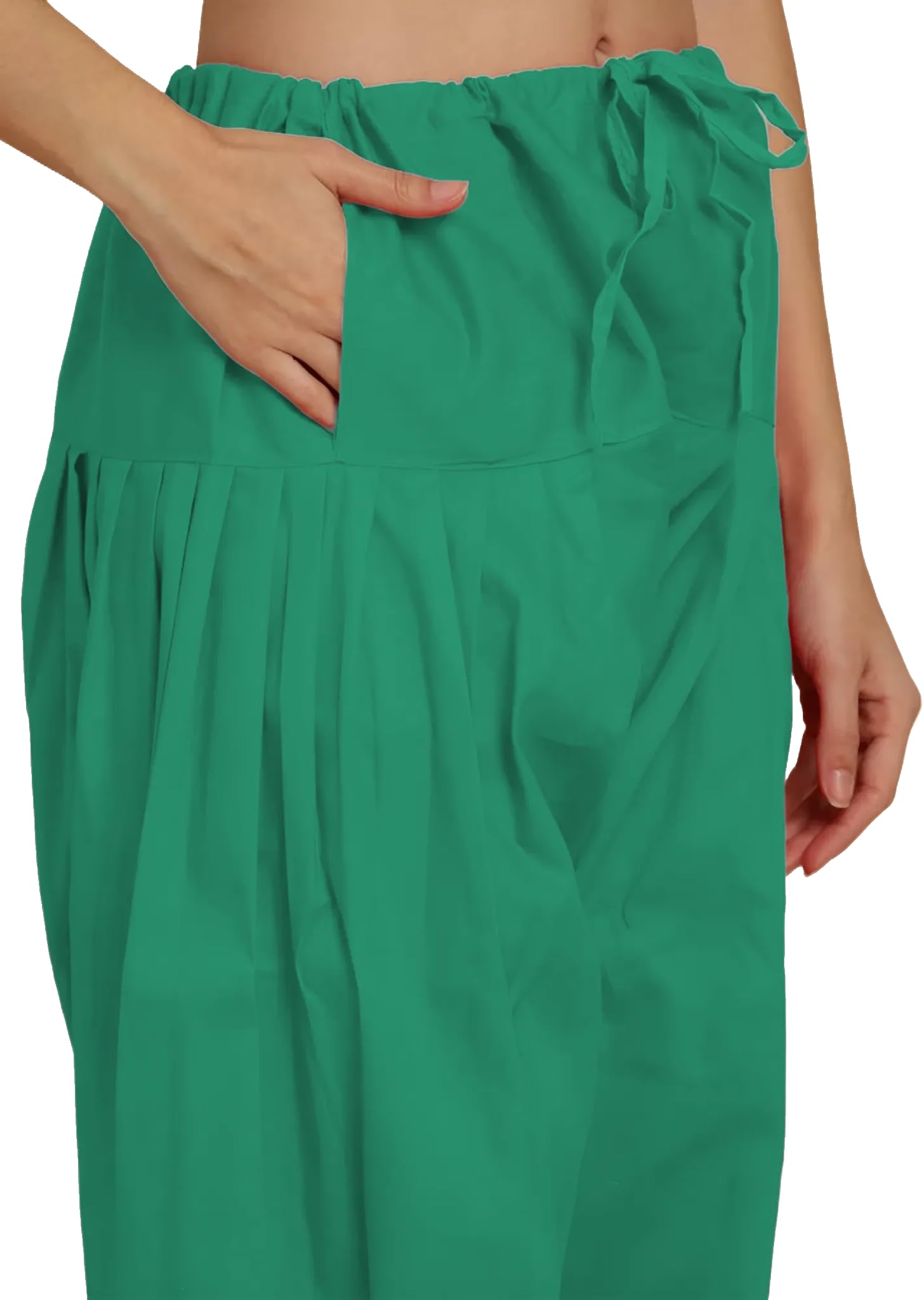 Women Shreeji Trends Stitched Cotton Semi Regular Fit High Rise Patiala Salwar Free Size Fit Up To Xxl (Rama Green) - Image 4 thumbnail