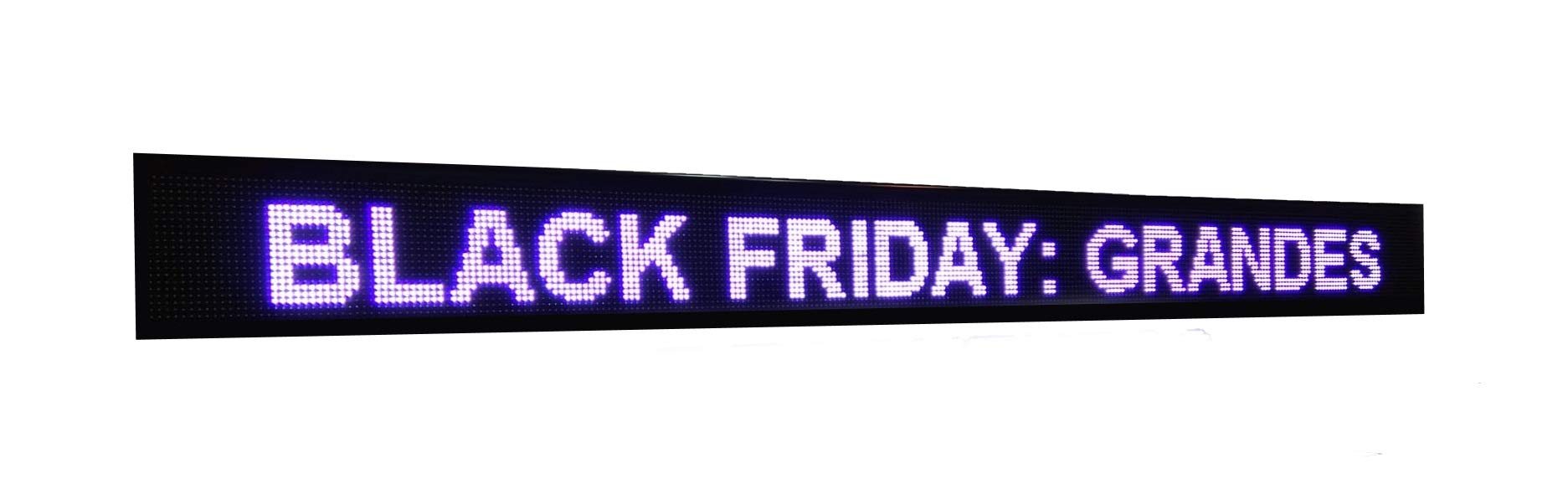 Letrero programable LED - Cartel para exterior - Pantalla publicitaria LED - Display programable (224 * 16 cm, Blanco)