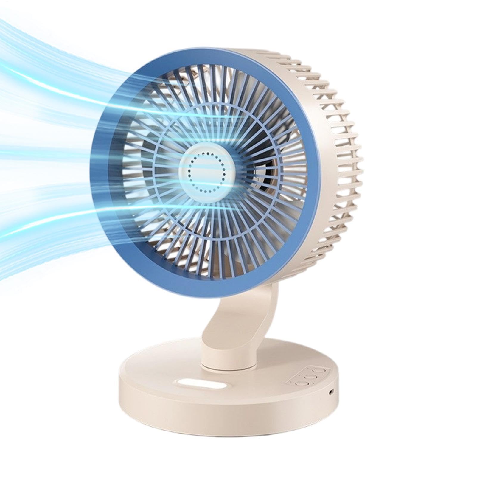 Generico Ventilatore da Scrivania Oscillante Ricaricabile A Parete | Ventilatore da Ufficio a Batteria per Casa Camera da Soggiorno Cucina Ufficio Scuola Dormitorio