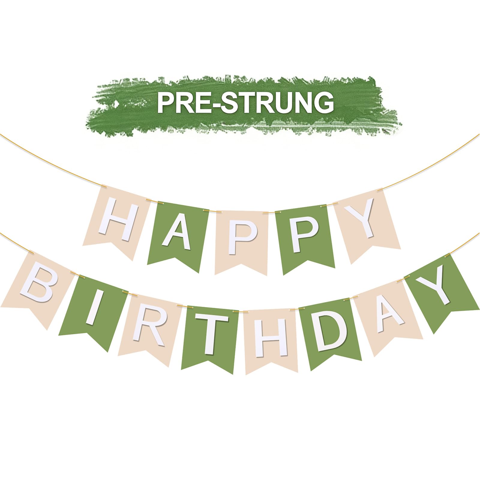 Happy Birthday Banner - 16 x 20CM Large Pre-Strung Bunting Brown Banners for Birthday Party Decorations โ image 1