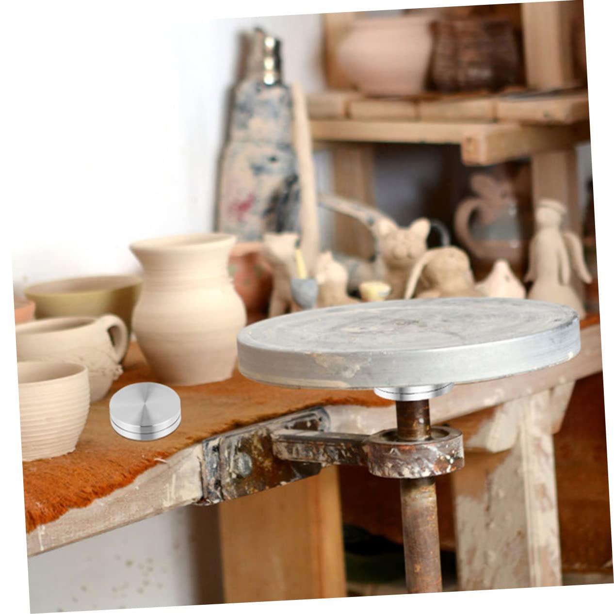 Ciieeo 3 Set Di Cuscinetti Per Giradischi Da Tavolo Base Per Giradischi in Materiale in Lega Di Alluminio Per Espositore Piatto Per Servire Torte 2 Pezzi * 3