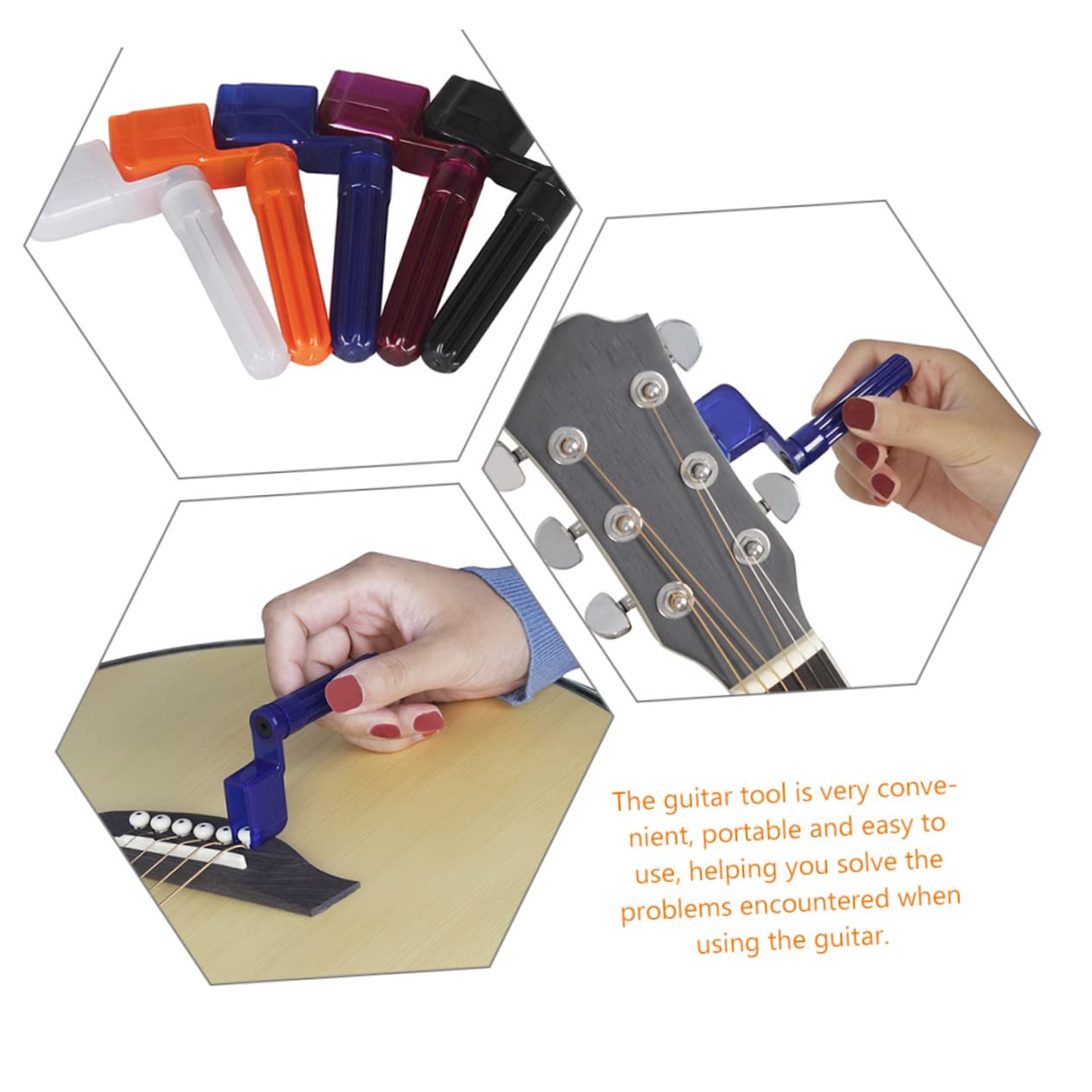 ifundom Manual Guitar String Winder Guitar Repair Accessory Sturdy Abs Plastic Winder