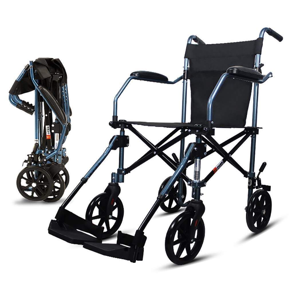CLoxks Sedia a rotelle,Pieghevole Anziani Anziani Viaggio Piccola Ruota Trolley Borsa da Viaggio Ultra Portatile Camminatore Ausili per la Deambulazione