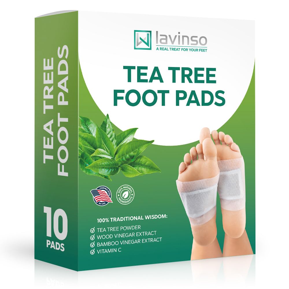Lavinso Tea Tree Foot Pads - Deep Relaxation for Stress, Enhanced Sleep Quality - Patch Helps Minimize Foot Odor, Comfort Your Ball of Foot, Cushions